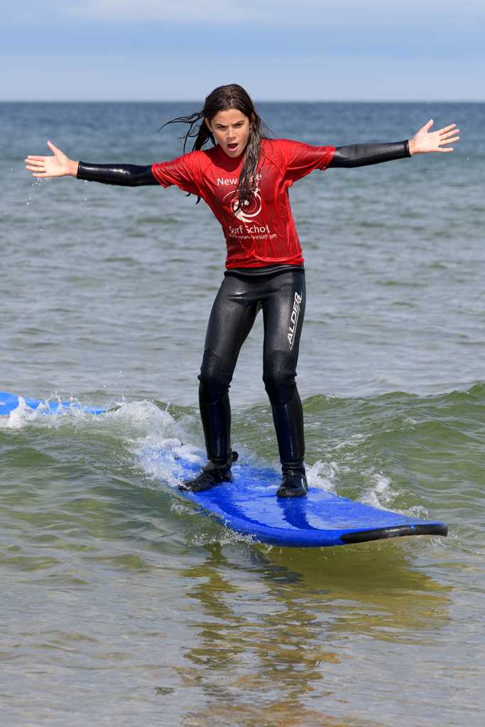 Girl on surfboard